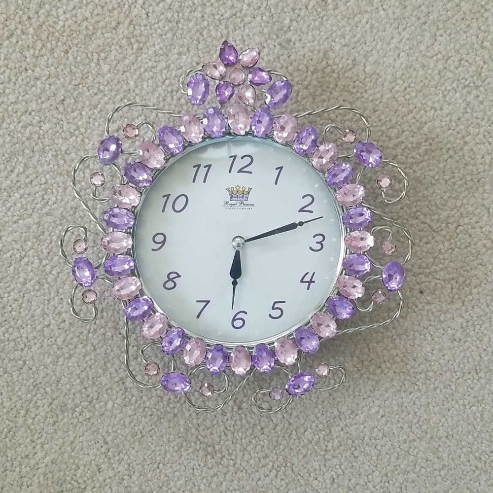 Pink and Purple Princess Wall Clock